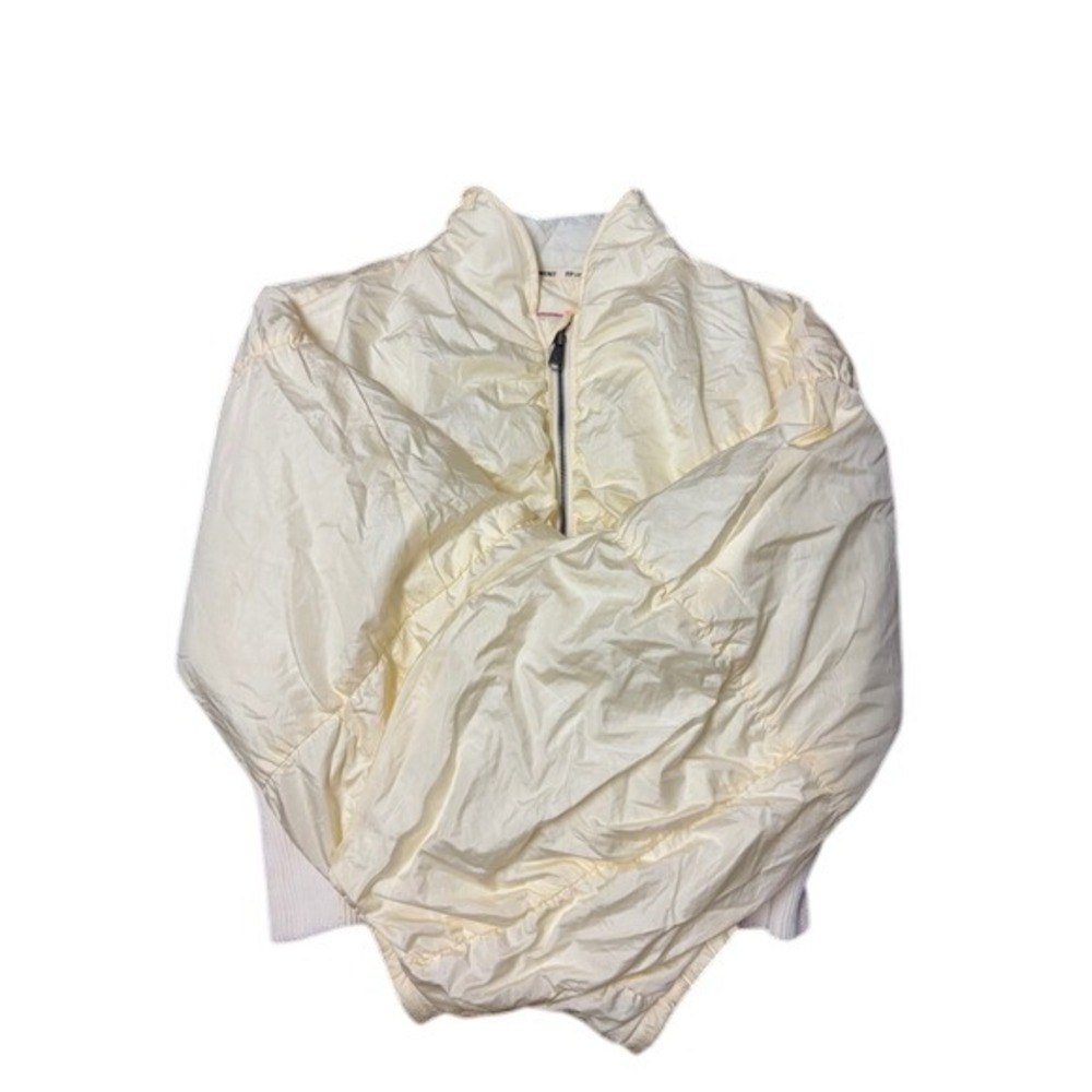 Free People FP Movement Quilted Bomber Jacket Cream Cropped size L